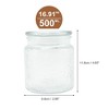 Unique Bargains 16.91oz Round Texture Decorative Glass Jar with Lid Clear 1 Pc - 3 of 4