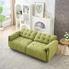 TiramisuBest French retro cloud fabric double-seat creamy style straight-line sofa for the living room., Modular Sectional Sofa with Storage - 3 of 4