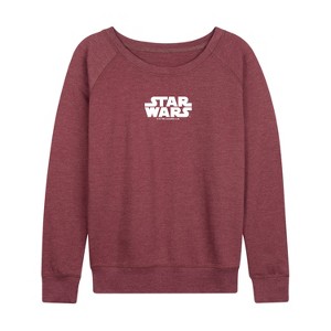 Women's - Star Wars - Logo Lightweight French Terry Wide Neck Long Sleeve Shirt - 1 of 4