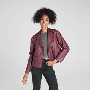 Women's Faux Leather Biker Jacket - Wild Fable™ - 1 of 3