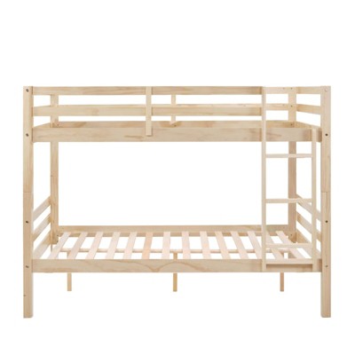 AZL1 Life Concept Beds Solid Wood Frame Full Bunk Healthy Sleep Family-Friendly Guardrails Build for Kids Room, Natural, 79.13"*59.06"*61.81"