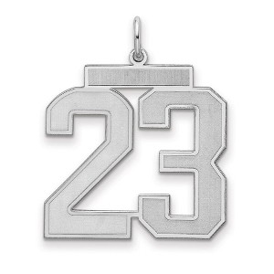 Black Bow Jewelry Sterling Silver, Jersey Collection, Large Number 23 Pendant - 1 of 4