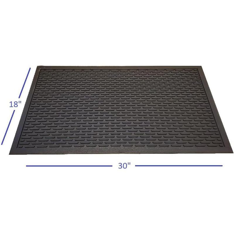 KOVOT 30" x 18" Non Slip Ridge Scraper Floor Mat Durable Heavy Duty Rubber for Indoor & Outdoor Door Mat Entrance, 2 of 7