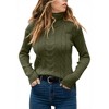 Imily Bela Women's High-Neck Solid Color Long-Sleeve Cable Knit Sweater Top - 2 of 3