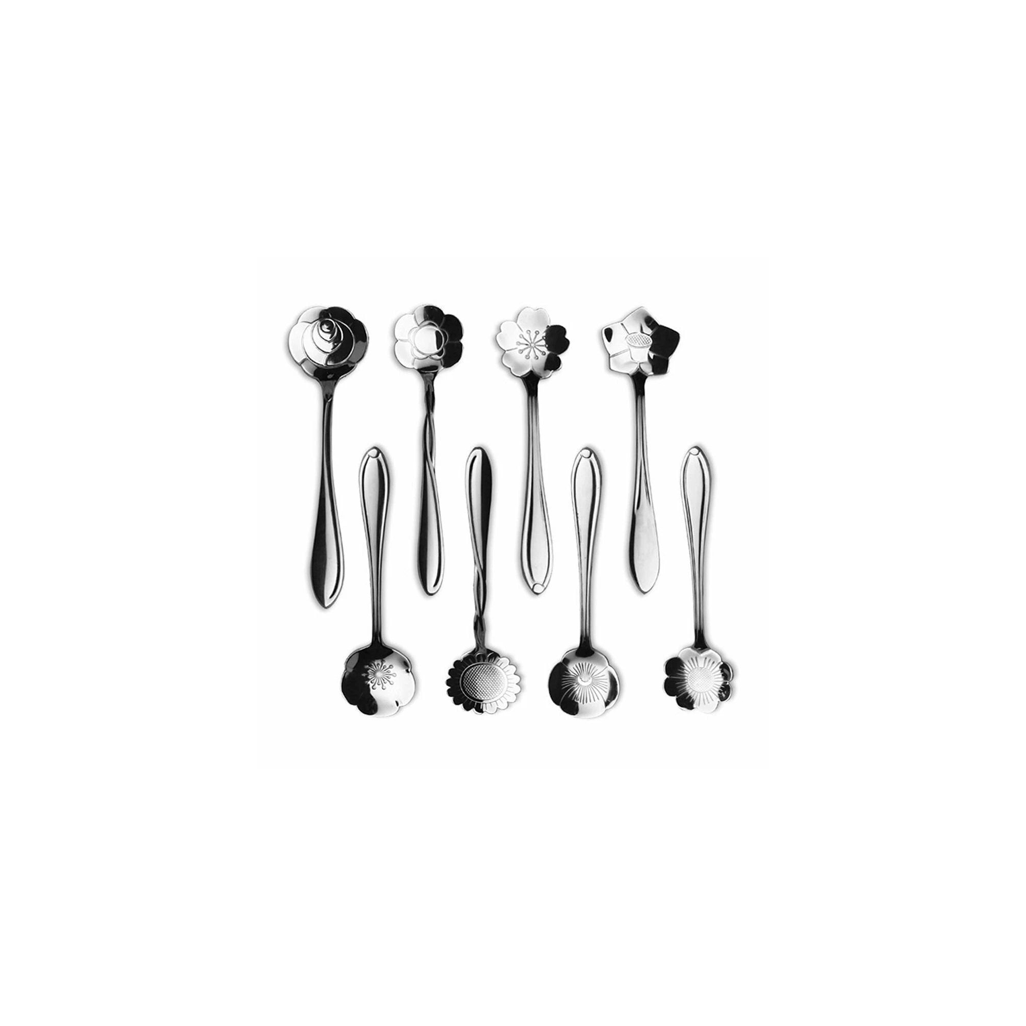 Home Collection Stainless Steel Flower Coffee & Tea Spoons