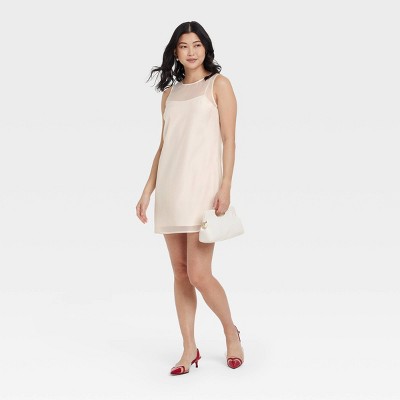 Women's Sheer Organza Mini Shift Dress - A New Day