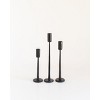 Slickblue Iron Candle Stand Set of 3, Hand-Forged Weighted Taper Holders, Modern Brass or Black Finish - 3 of 3