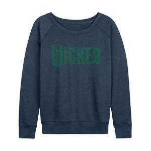 Women's - Wicked - Twisted Tree Branch Logo Lightweight French Terry Wide Neck Long Sleeve Graphic Shirt - 1 of 4