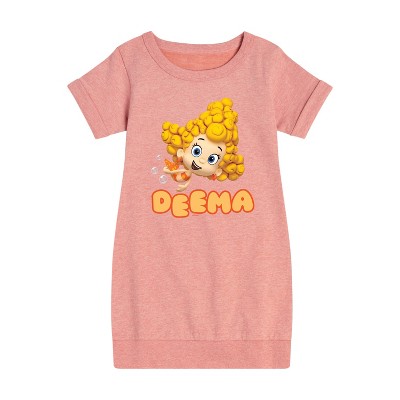 - Bubble Guppies - Deema Graphic Short Sleeve Fleece Dress
