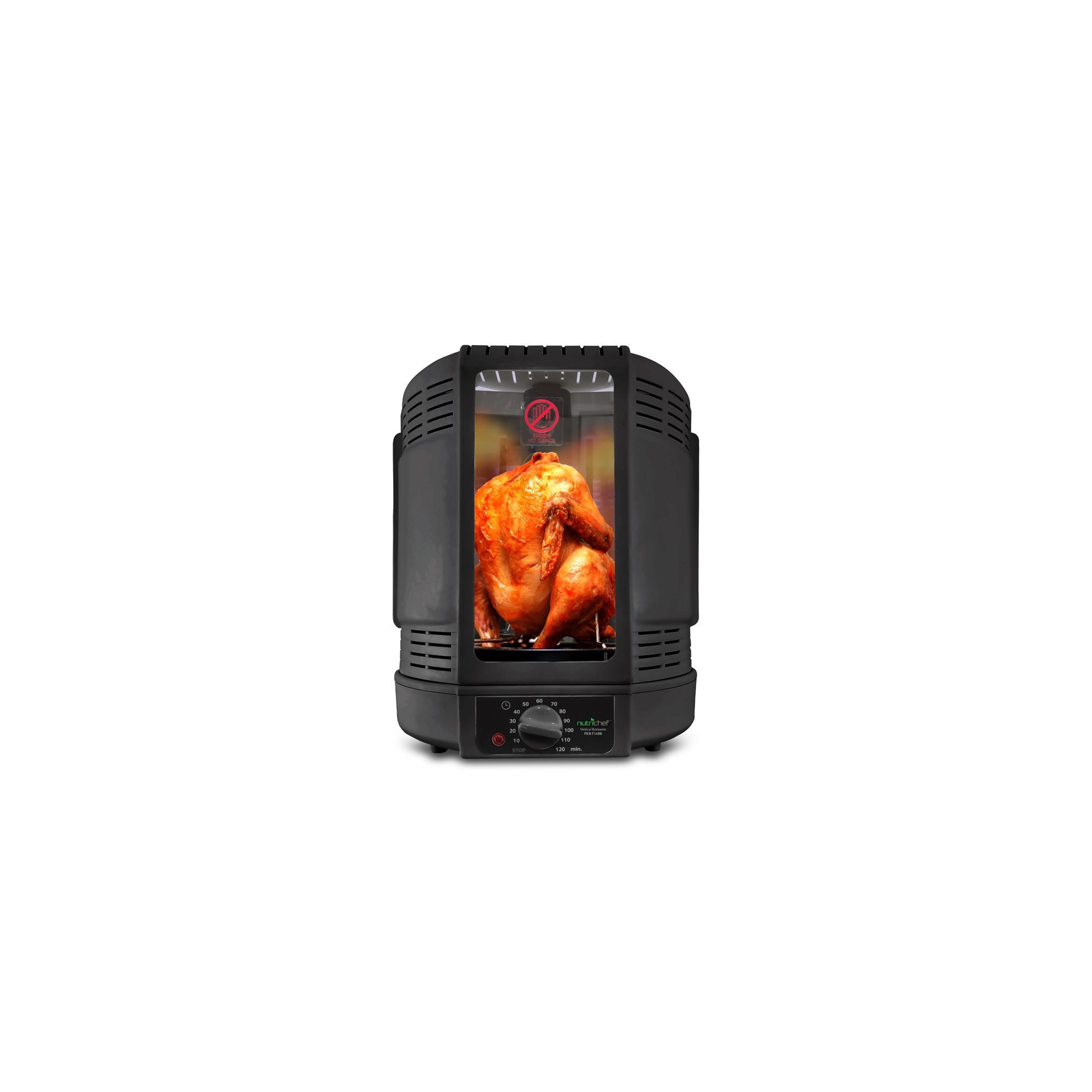 NutriChef Vertical Countertop Rotisserie Rotating Oven (Black)