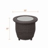 Richmond Round End Table in Truffle Wicker with Glass Insert,, 22 in L x 22 in W x 22 in H - 4 of 4