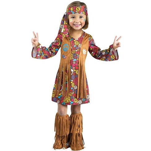 Fun World Peace And Love Hippie Toddler Girls' Costume : Target