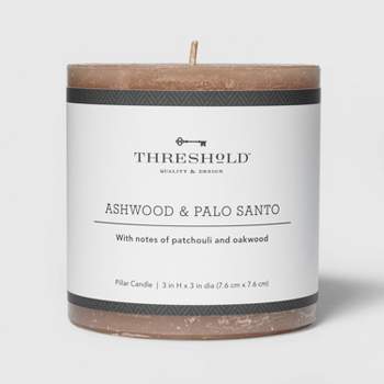 Amber Glass Sandalwood + Smoke Lidded Wood Wick Jar Candle 9oz - Threshold™  : Target
