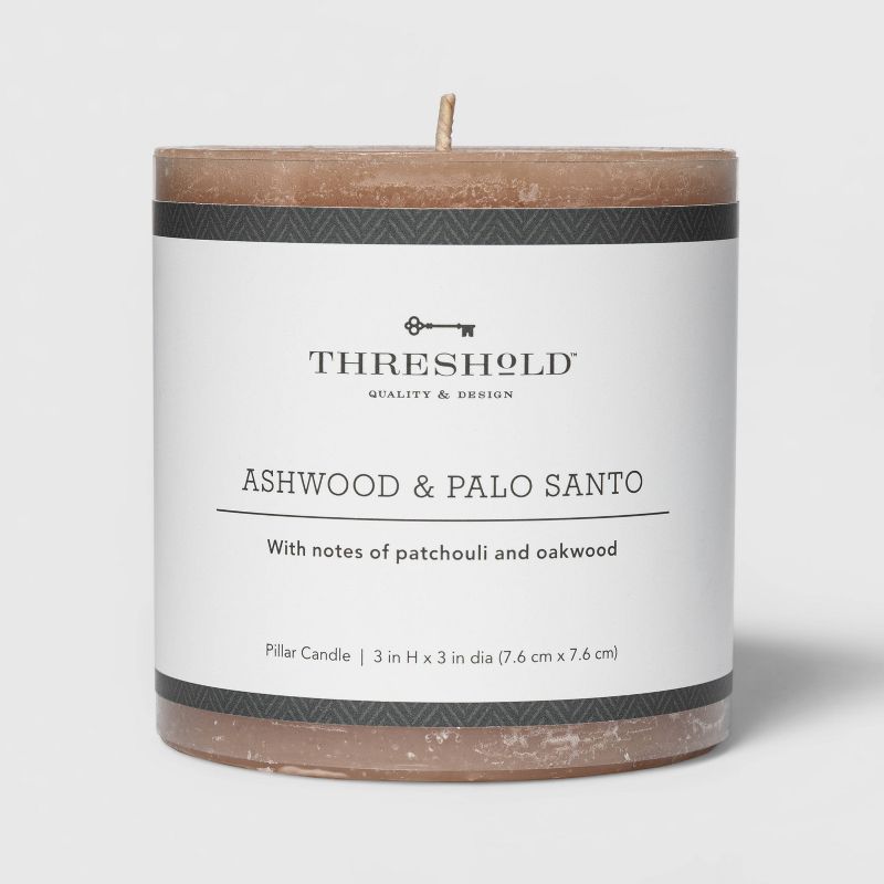Pillar Ashwood and Palo Santo Candle Tan - Threshold™, 1 of 5