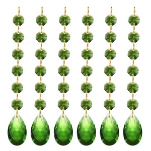 Unique Bargains Crystal Pendants Teardrop Beads for DIY Lamp Arts Crafts Decoration 6 Pcs - 1 of 4