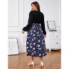 Womens Plus Size Summer Short Sleeve Boho Print Flared Long Dress - 4 of 4