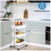 Wikineon 3 Tier Rolling Cart Utility Cart with Wheels, Rolling Storage Cart for Home Storage and Organization£¬Multifunctional Storage Shelves - 4 of 4