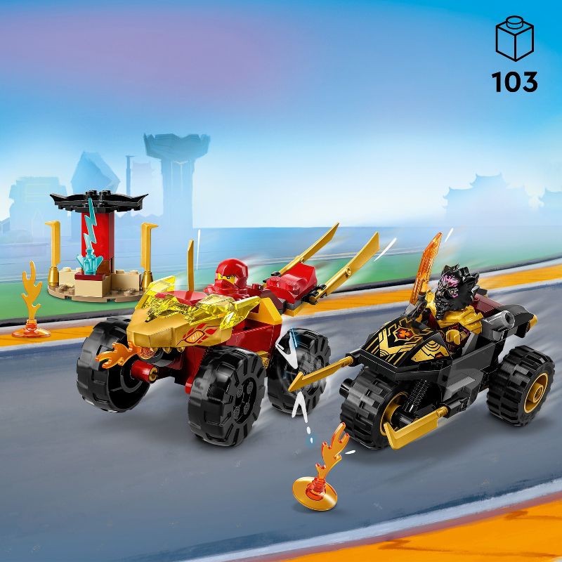 LEGO NINJAGO Kai and Ras&#39;s Car and Bike Battle Toddler Building Toy 71789, 3 of 9