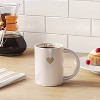 14oz Stoneware Embossed Heart Te Amo Mug Ivory - Room Essentials™ - 2 of 3