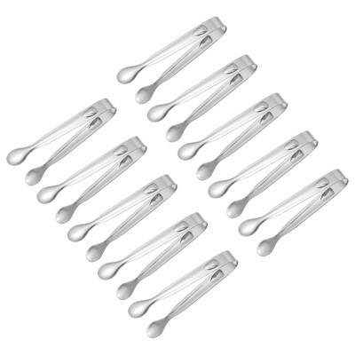 Unique Bargains Stainless Steel Mini Versatile Serving Tongs for Desserts and Appetizers