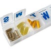 Weekly Pill Organizer - 7-Day Pill Planner Extra Large - Medicine Reminder, Monday to Sunday Compartments - BPA Free - Travel Pill Box Case (3 Pack) - 3 of 4