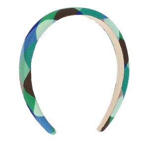 Unique Bargains Women's Classic Elegant PU Headband 6.10"x5.51" Green Blue 1 Pc - 1 of 4