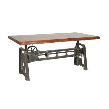 Industrial Wood and Metal Dining Table Brown - Olivia & May