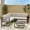 Dursley 4pc Aluminum Sofa Sectional Set - Gray/Beige - Christopher Knight Home - 3 of 3