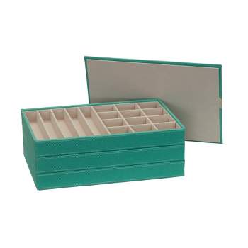 Household Essentials 3pc Stacking Jewelry Trays Seafoam