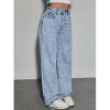 Mocamel Girl's Loose Fit Butterfly Print Denim Wide-Leg Pants - 4 of 4