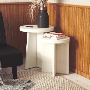 GDFStudio Nova Modern 2 Piece Wood Round End Tables - 1 of 4