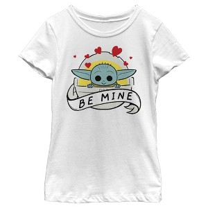 Girl's Star Wars The Mandalorian The Child Be Mine Bassinet T-Shirt - 1 of 4