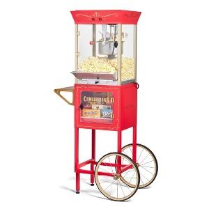 Nostalgia NKPCONCRT10RD Vintage New 10-Ounce Professional Popcorn & Concession Cart - 59 Inches Tall - 1 of 4