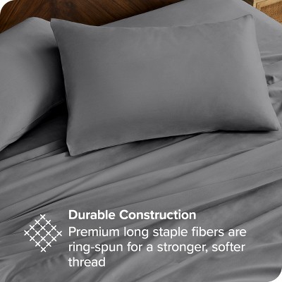 Gray Organic Cotton Percale Twin Sheet Set