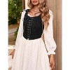 Acekool Women’s Vintage Lace-Up Corset Vest – Floral Embroidered, Sleeveless Pirate Waistcoat, Adjustable Boho Festival Top - 3 of 4