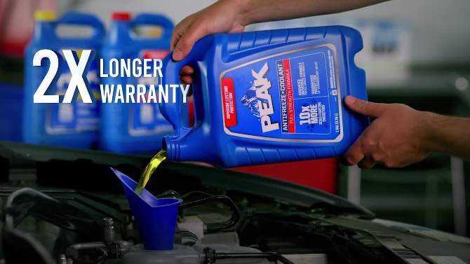 PEAK 1gal 50/50 Long Life Prediluted Antifreeze and Coolant, 2 of 5, play video