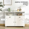 Sideboard Buffet Cabinet Bar Cabinet, Kitchen Cabinet with Storage Drawers, Large Tabletop and Crossbar Side Design - 4 of 4