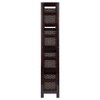 54.8" 5pc Leo Storage Shelf with Baskets Espresso/Chocolate - Winsome: Transitional Style, Wood Frame, Fixed Shelves - 3 of 4