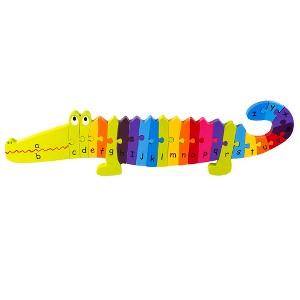 Orange Tree Toys: Crocodile Alphabet Puzzle - 25 Piece Wooden Animal Shaped Puzzle - 1 of 4