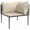 vidaXL 3 Piece Patio Lounge Set with Cushions Gray Poly Rattan - 4 of 4