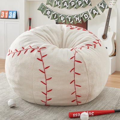 Inhand Sports Football Bean Bag Chair - Oversized Bean Bag Sofa Couch with Filler - Football Plush BeanBag for Living Room Bedroom Dorm Office - 4ft