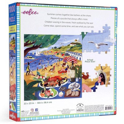 Beach Umbrellas 1000-Piece Square Travel Jigsaw Puzzle