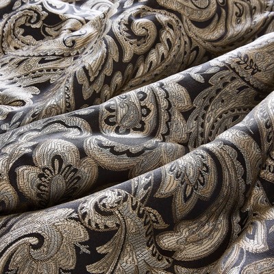 Black and Gold Jacquard Cotton Full Bed in a Bag Set