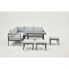 Cesicia 7-Piece Blue Patio Sofa Set with Adjustable Height Coffee Table for Backyard, Porch & Poolside - 4 of 4
