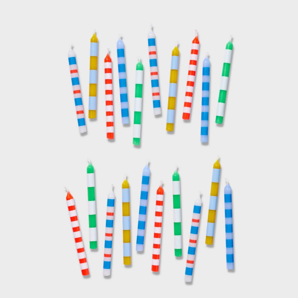 20ct Striped Candles - Spritzâ„¢