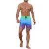 Lars Amadeus Men's Contrast Color Summer Beach Colorful Swimwear Shorts - 2 of 4
