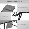DOMETOUR Outsunny Folding Chaise Lounge Set, 5-Level Reclining Chair with Padded Seat, Side Pocket & Headrest for Beach, Yard, Patio, Gray - 4 of 4