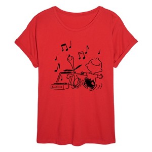Women's - Peanuts - Snoopy Dancing Oversized Graphic T-Shirt - 1 of 4