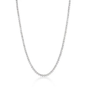 ShineHigh Long Elegant Rhodium Plated Necklace with Round Cubic Zirconia – Classic Statement Jewelry for Women - 1 of 1
