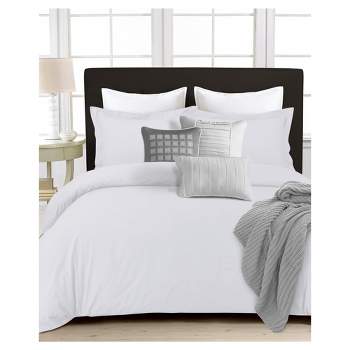 3pc 350 Thread Count Cotton Percale Solid Duvet Cover Set - Tribeca Living